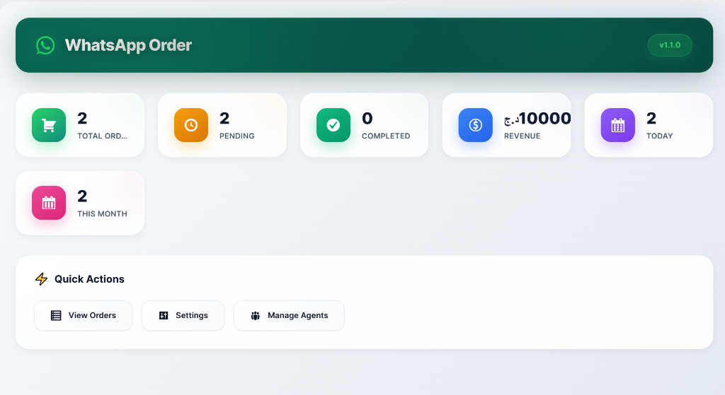 WhatsApp Order Dashboard